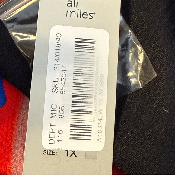 Ali Miles NWT Multicolor Abstract Print Jacket Large Black Buttons Size 1X Artsy - Picture 10 of 13